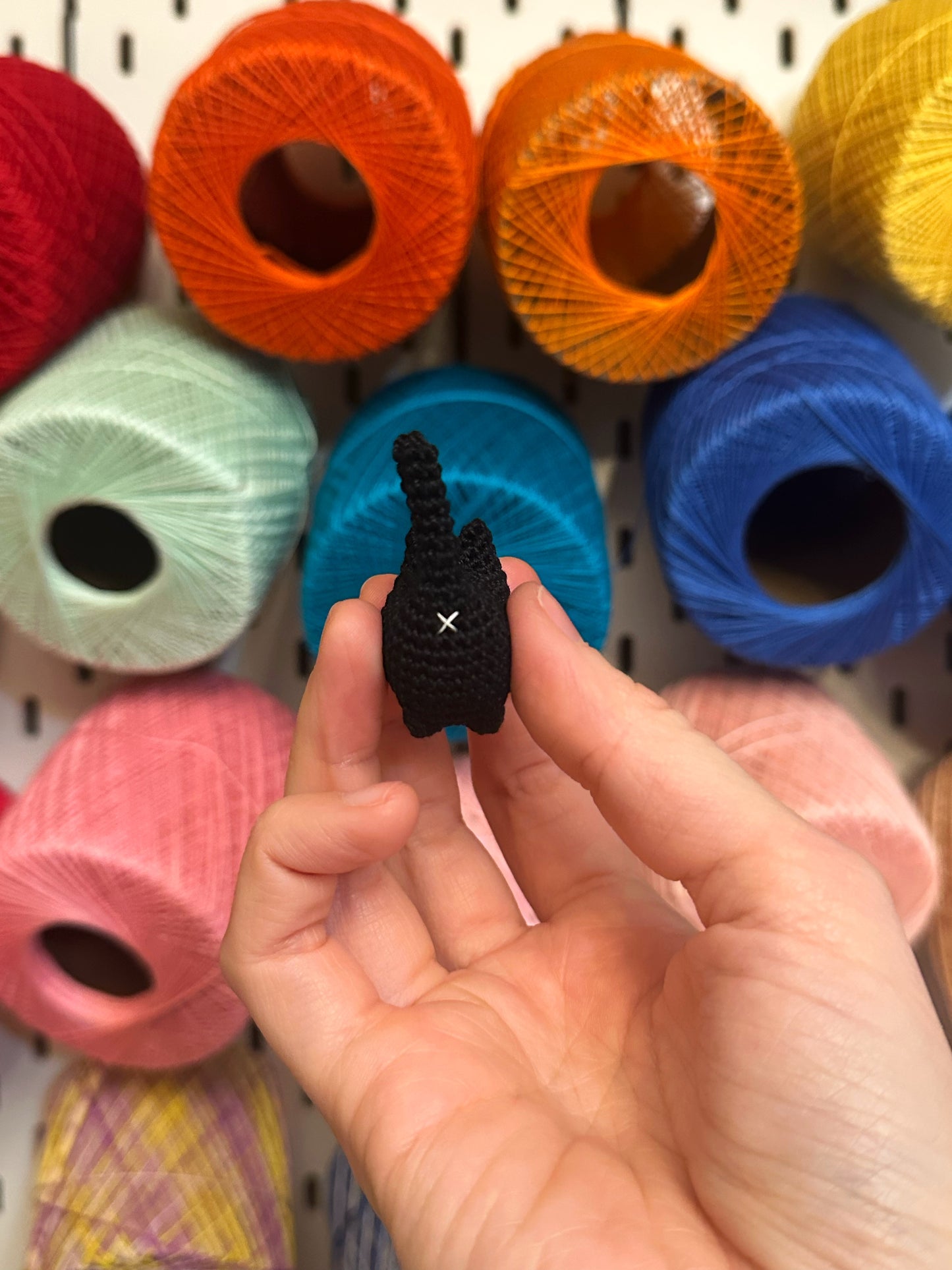 MADE TO ORDER: Black (Orange Eyes) Itty Bitty Kitty