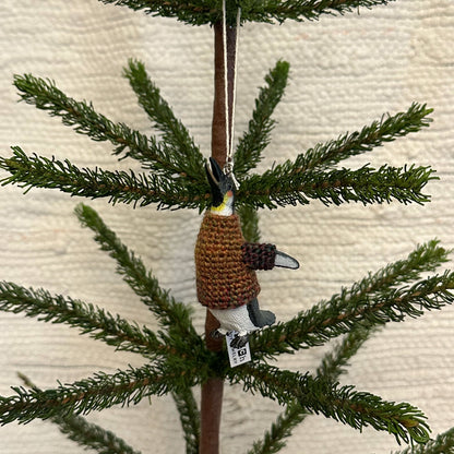 Penguin Neck Up "Sweater Friend" Ornament - autumn sweater