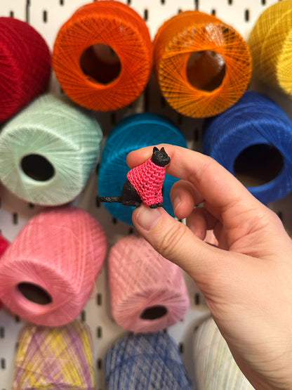 Black Cat "Sweater Friend" Figurine - upgrade into a magnet or key chain!