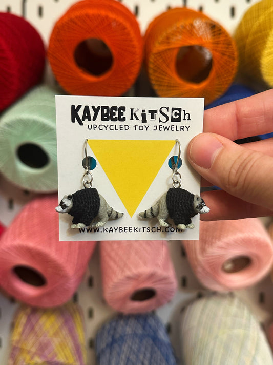 Raccoon "Sweater Friend" Earrings