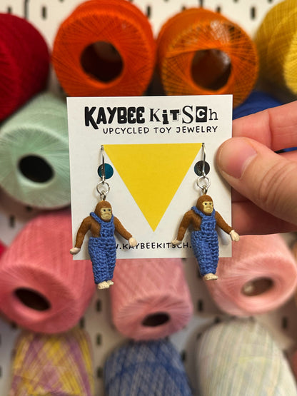 Bigfoot In Overalls Earrings