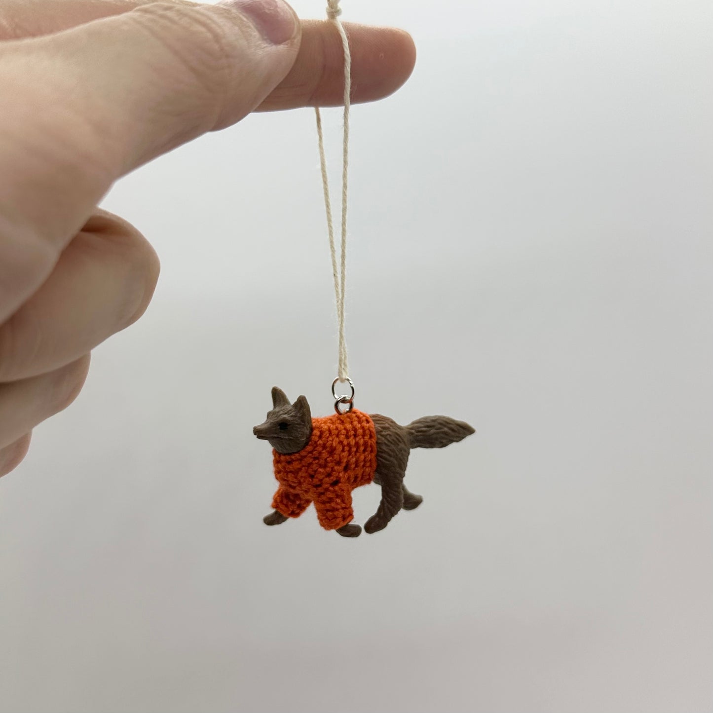 Fox "Sweater Friend" Ornament - orange sweater