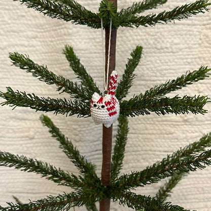 White Peppermint Itty Bitty Kitty Ornament