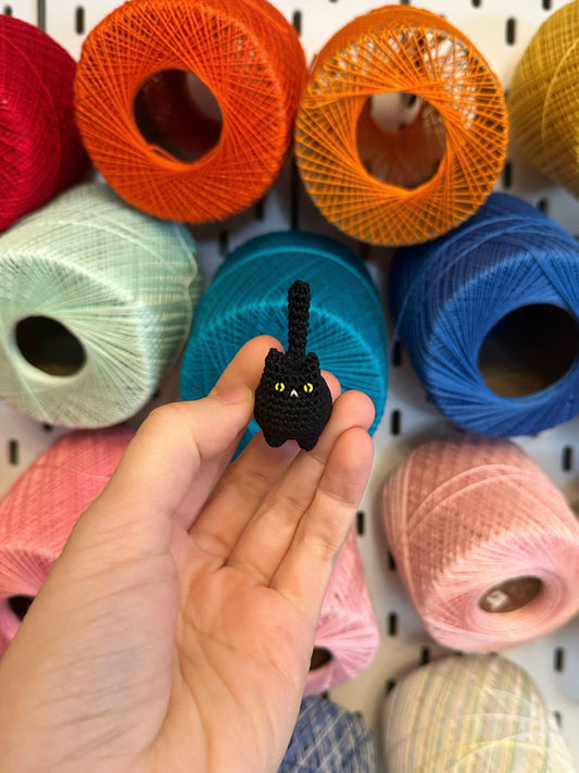 MADE TO ORDER: Black (Yellow Eyes) Itty Bitty Kitty