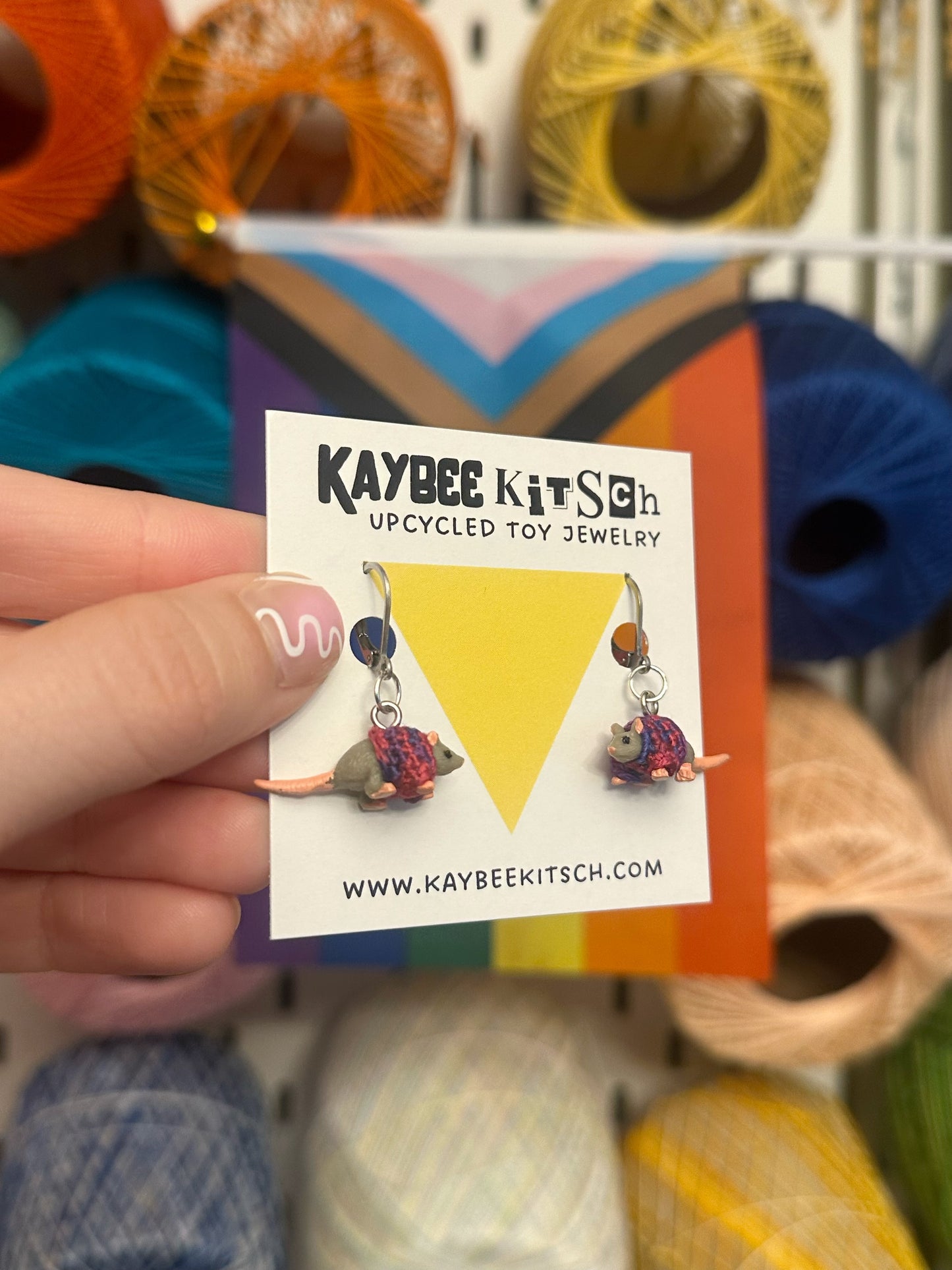 Bisexual Rat "Sweater Friend" Earrings