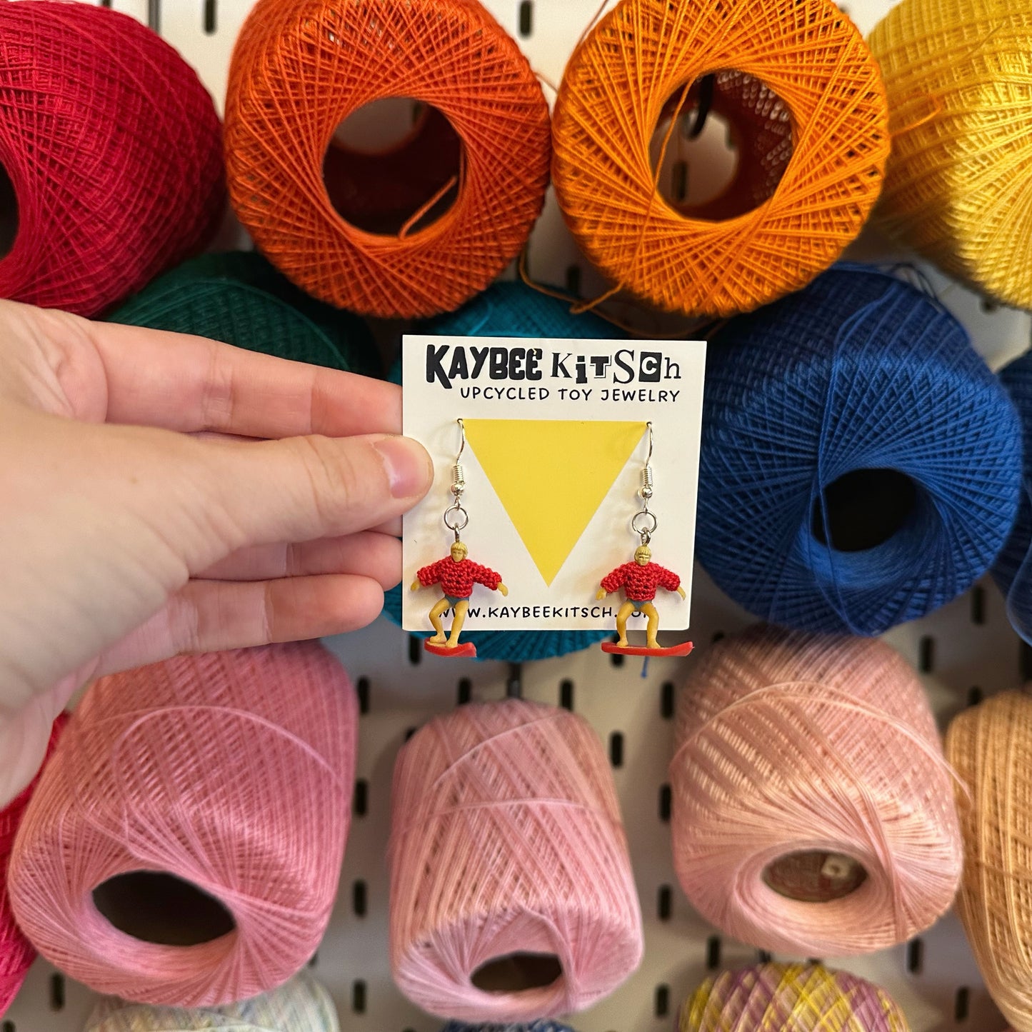 Surfers Small "Sweater Friend" Earrings - Red Sweaters