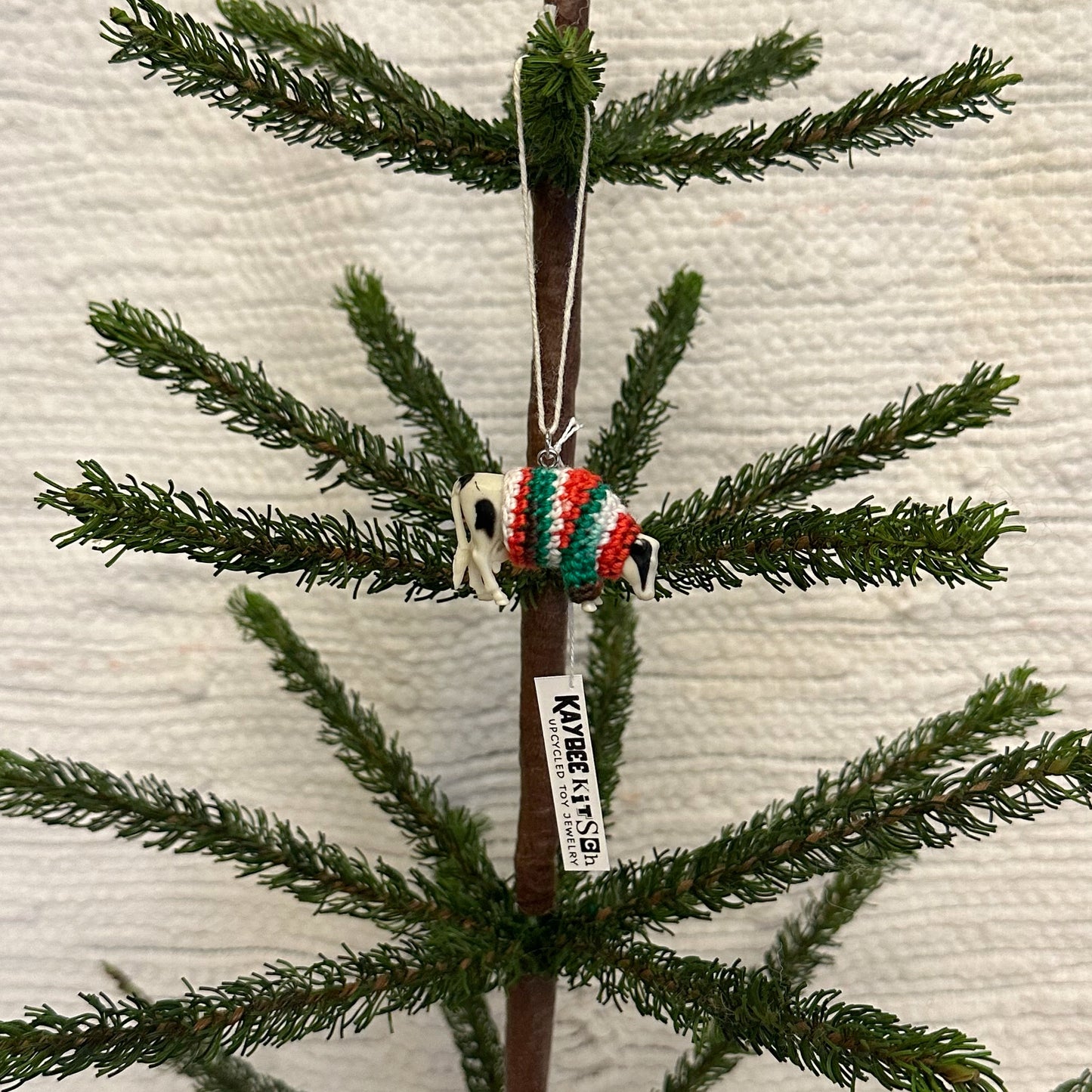 Holstein Cow "Sweater Friend" Ornament - Xmas sweater