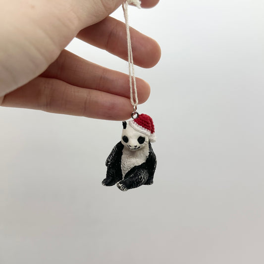 Panda in Santa Hat Ornament - Multiple Options!