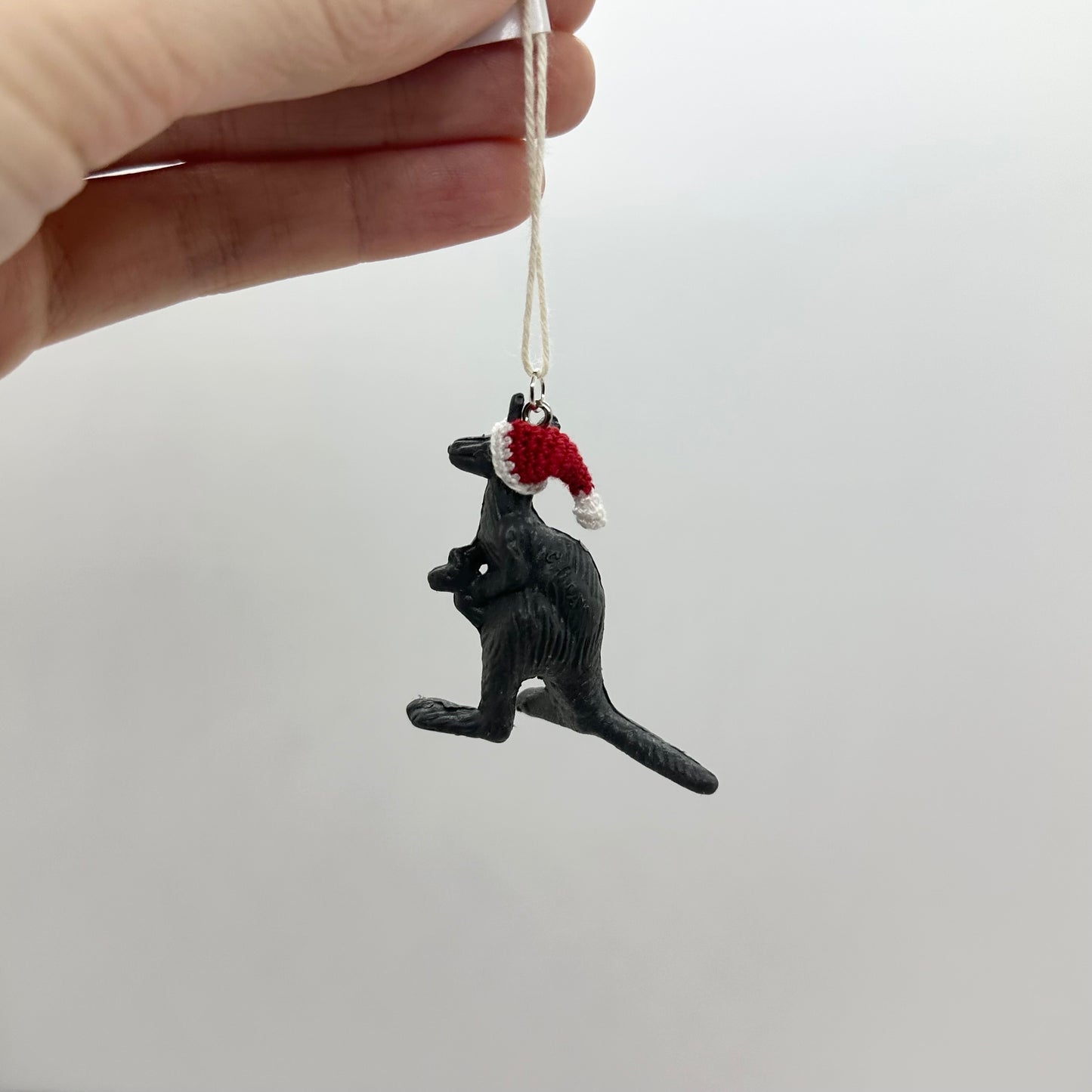 Kangaroo with Santa Hat Ornament