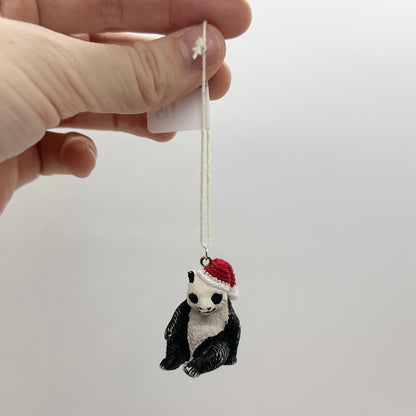 Panda in Santa Hat Ornament - Multiple Options!