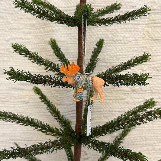 Moose "Sweater Friend" Ornament - Sunset sweater