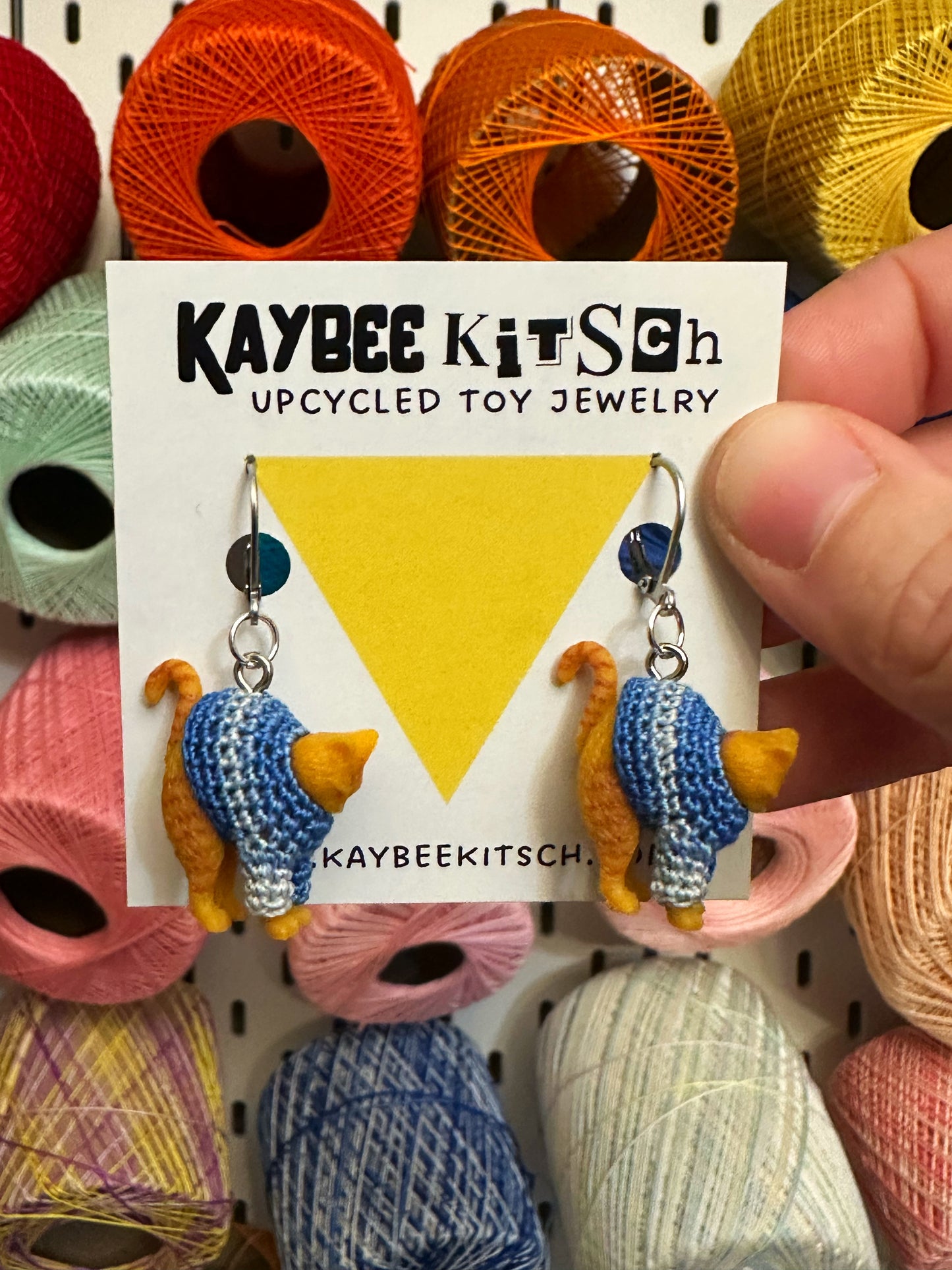 Orange Cat "Sweater Friend" Earrings