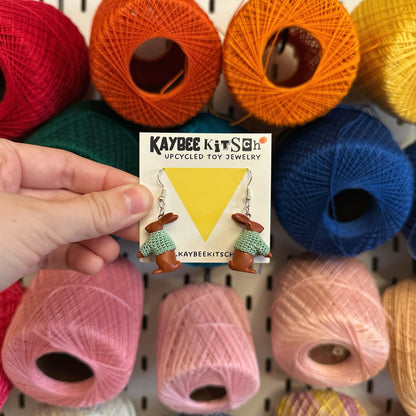 Bunny Small "Sweater Friend" Earrings - green sweaters