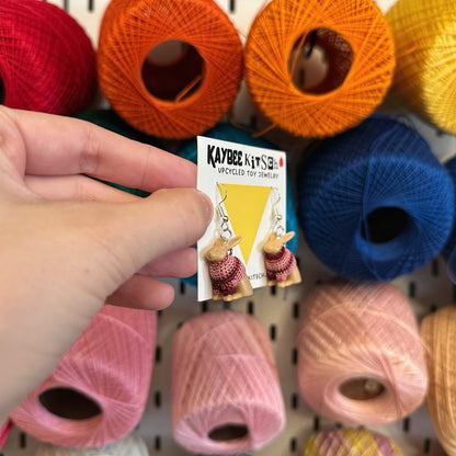 Bunny Small "Sweater Friend" Earrings - variegated pink