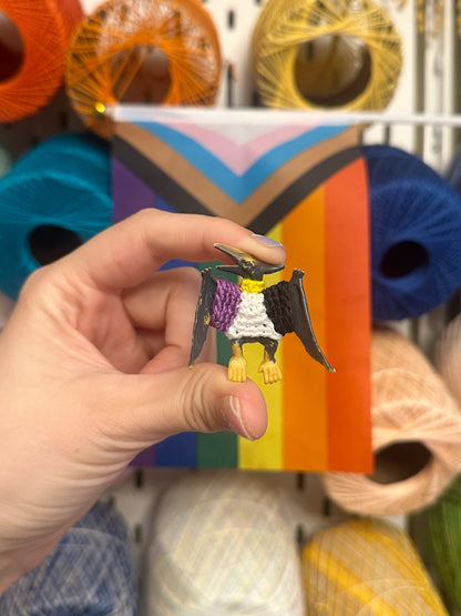 Pride Flag Dinosaur Figurines - Rainbow/Lesbian/Bisexual/Asexual/AroAce/Transgender/Non-Binary - upgrade into a key chain, car ornament, or magnet!