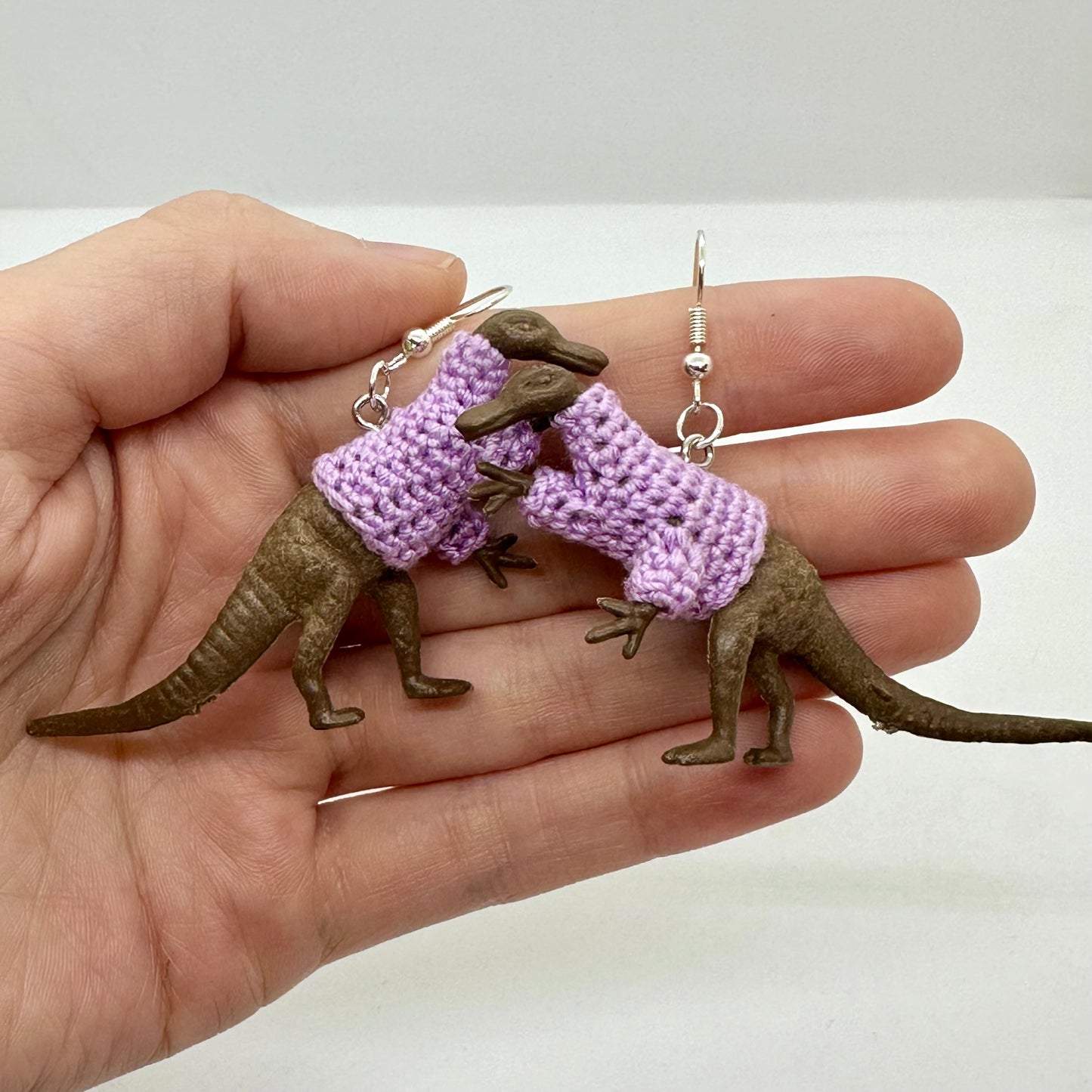 Dinosaur "Sweater Friend" Large Earrings - Spoonbills