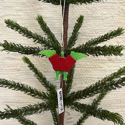 Green Pterodactyl Dinosaur "Sweater Friend" Ornament