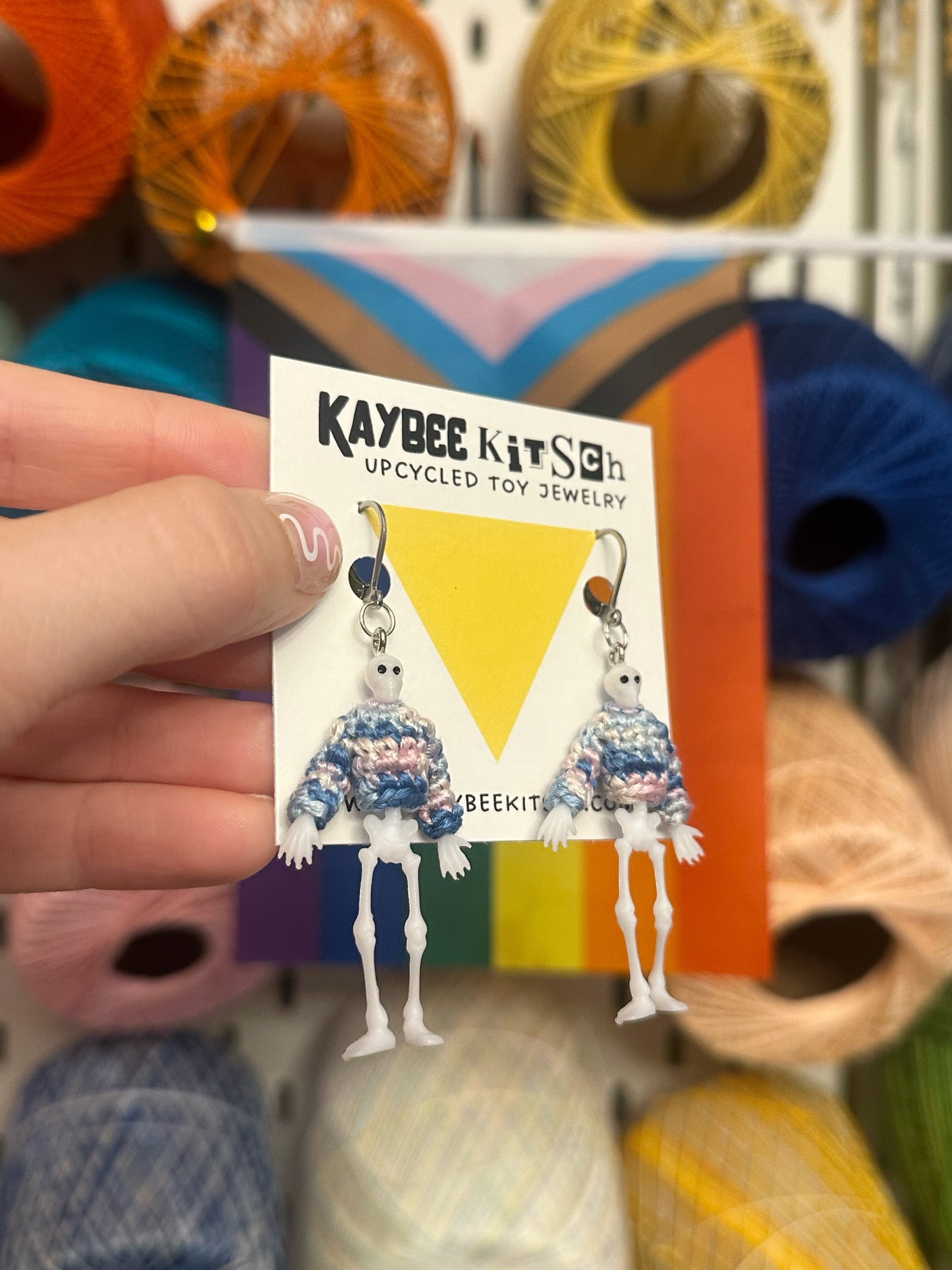 Transgender Skeleton "Sweater Friend" Earrings