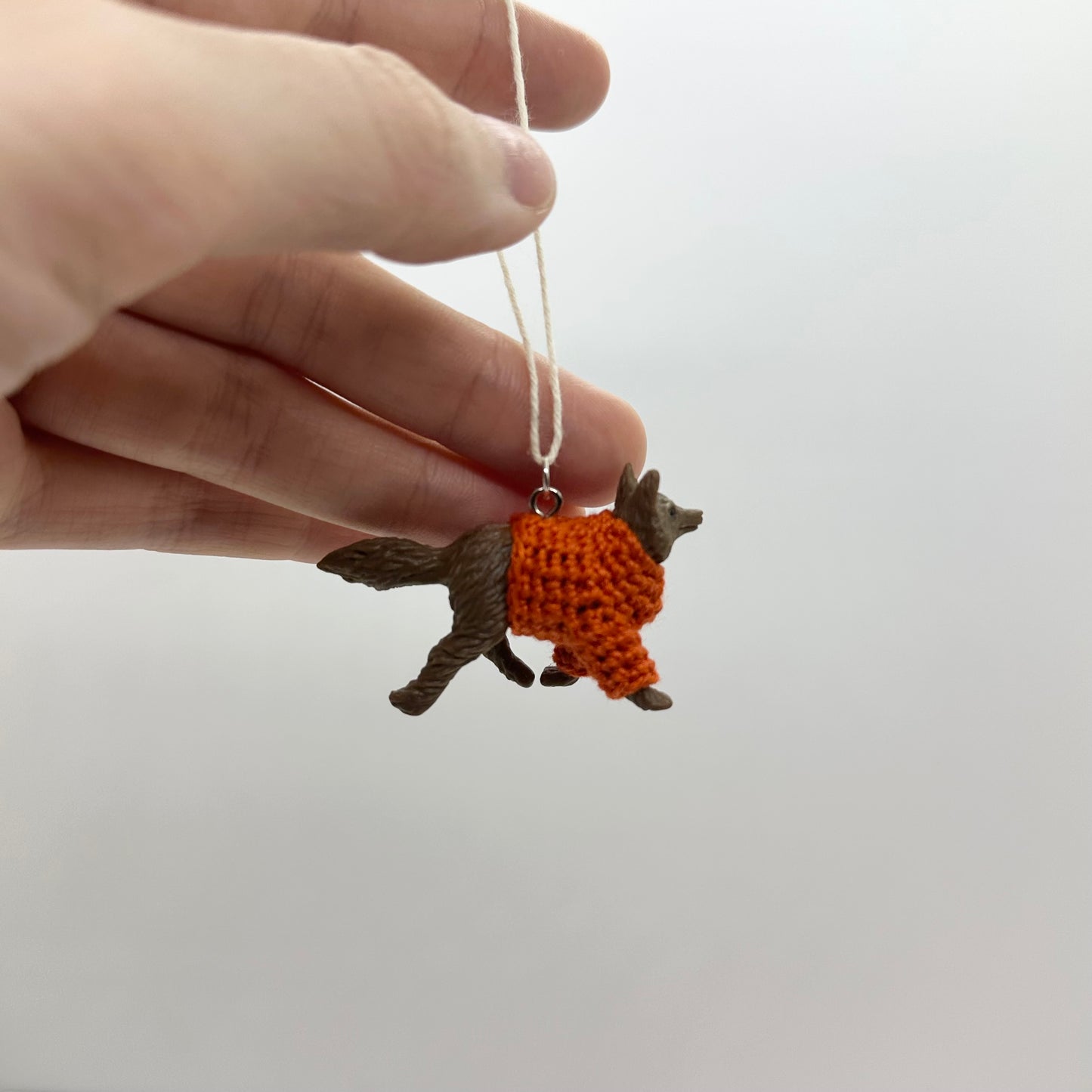 Fox "Sweater Friend" Ornament - orange sweater