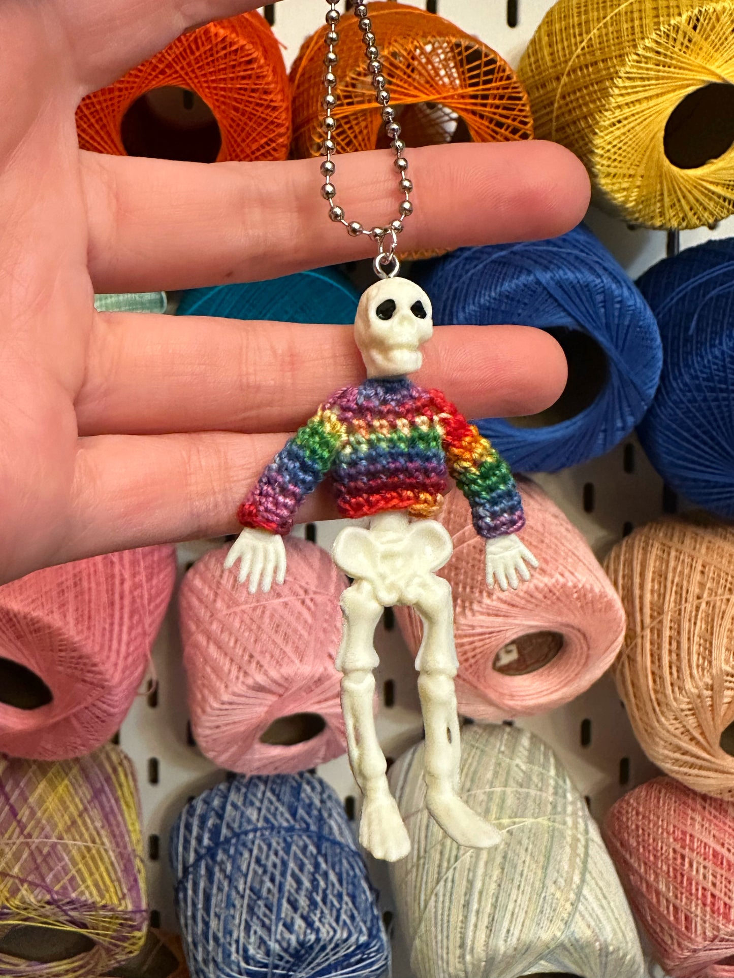 Skeleton "Sweater Friend" Key Chain/Car Ornament