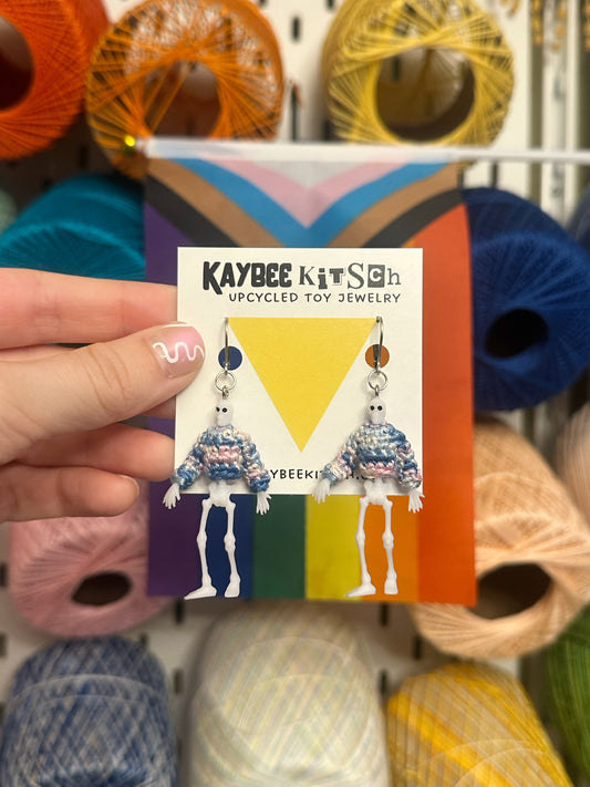 Transgender Skeleton "Sweater Friend" Earrings