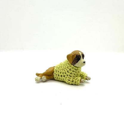 Boxer Puppy "Sweater Friend" Figurine - Light Green Sweater