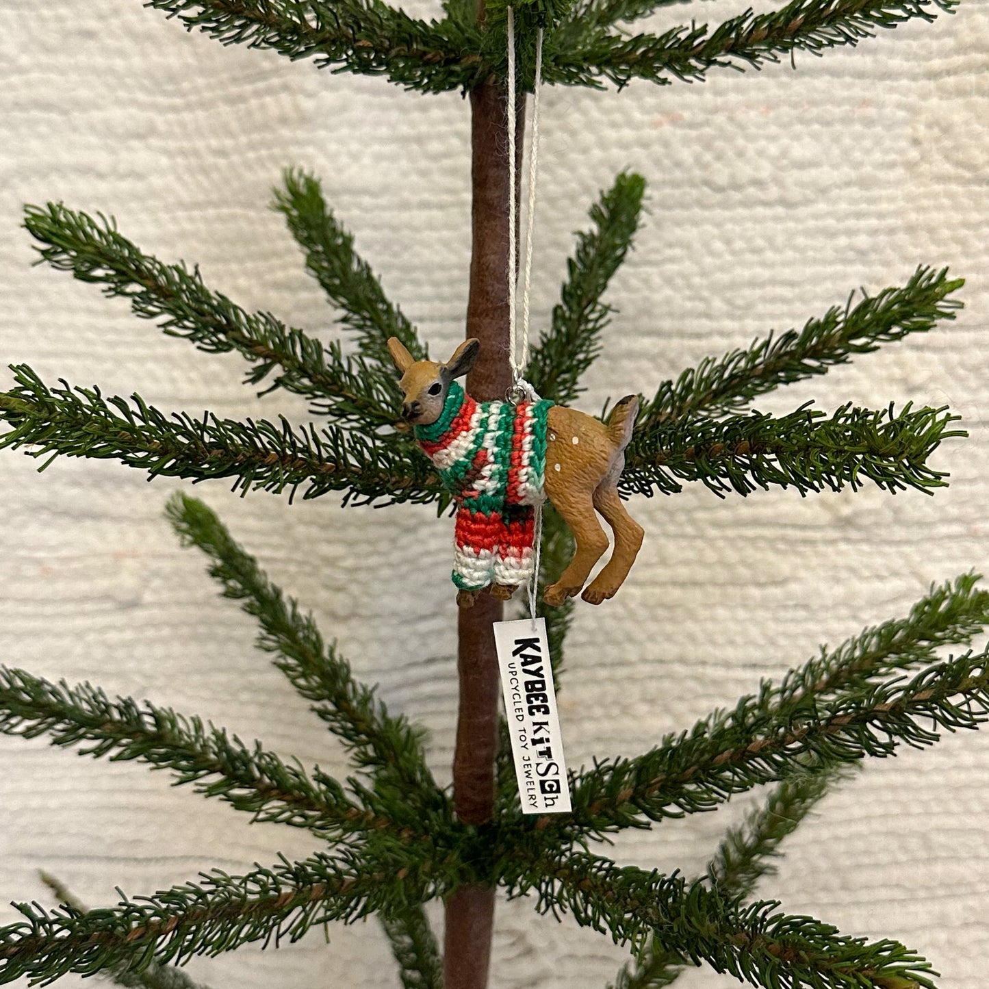 Deer Fawn "Sweater Friend" Ornament - Xmas sweater