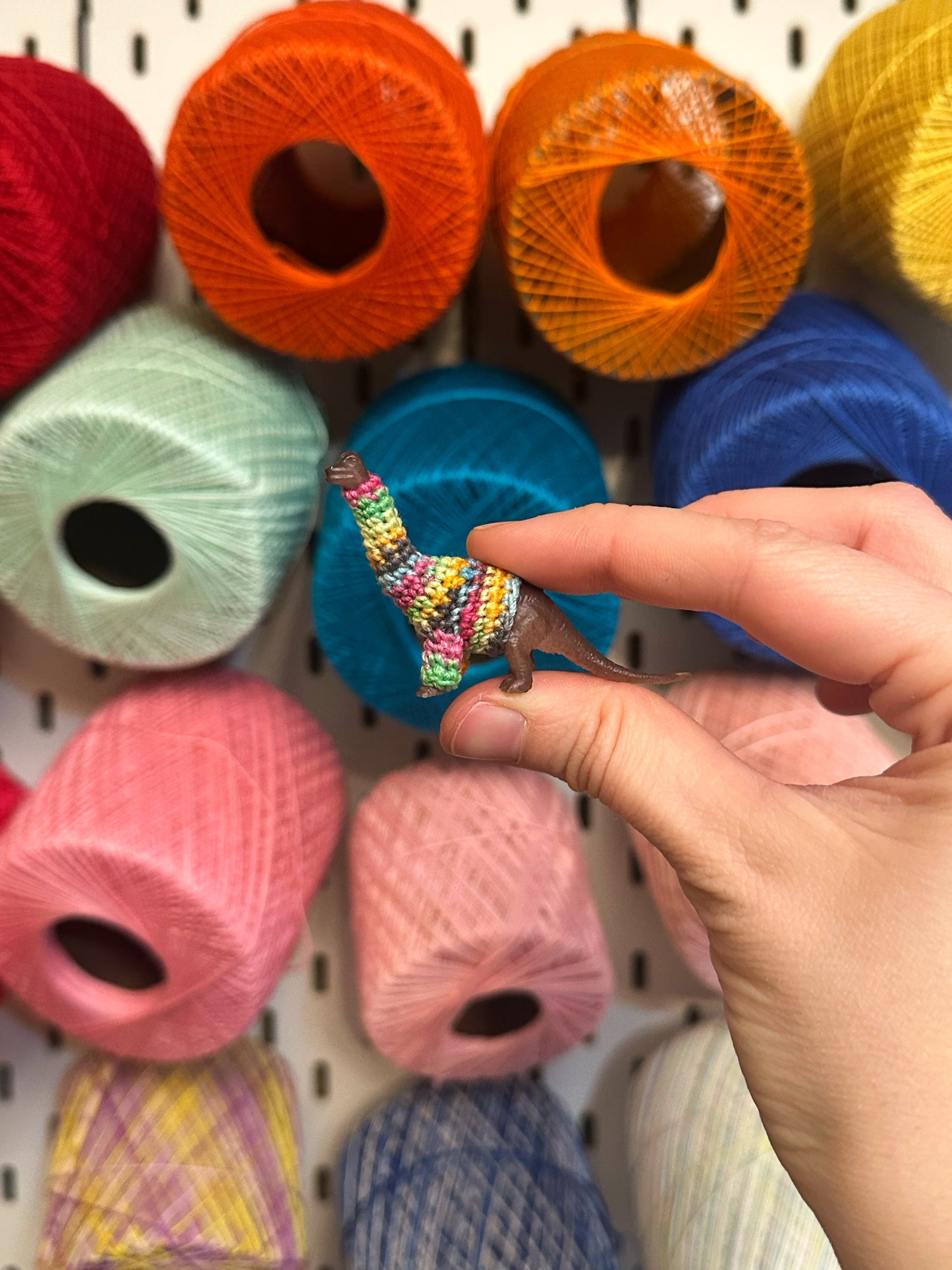 Long-Neck Dinosaur "Sweater Friend" Figurine - upgrade into a magnet or key chain!