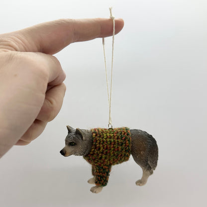 Wolf "Sweater Friend" Ornament