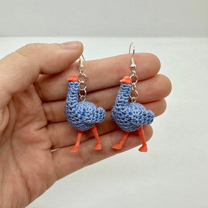 Ostrich "Sweater Friend" Large Earrings