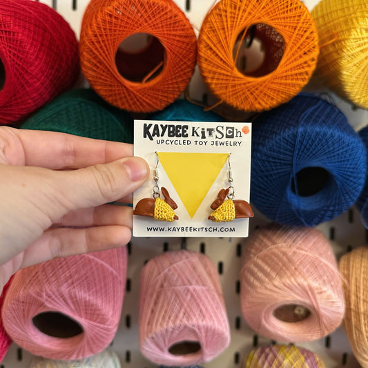 Bunny Small "Sweater Friend" Earrings - yellow sweaters